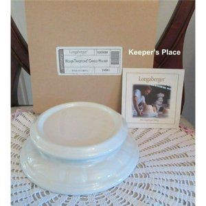 Longaberger Woven Traditions Candle Bowl Holder Ivory Pottery 3163690 New In Box